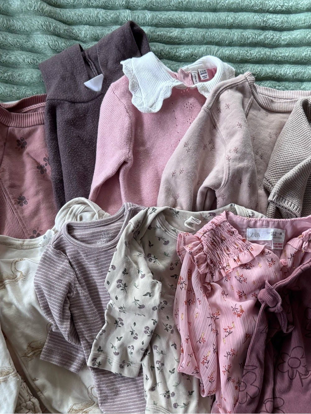 Size 3m-2T 13 Piece Lot - Organic, Natural Fiber, Zara Baby Toddler Girl Bundle